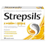 Strepsils mi&oacute;d + cytryna - 24 pastylki
