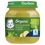 Gerber Organic obiadek Zielony groszek brokuły cukinia po 4. miesiącu - 125 g