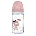 Zdjęcie produktu - CANPOL BABIES butelka szeroka antykolkowa PP EasyStart BONJOUR PARIS pink, 240ml 35/232