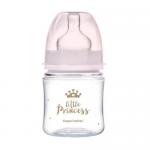 Zdjęcie produktu - CANPOL BABIES butelka szeroka antykolkowa PP EasyStart ROYAL BABY r&oacute;żowa, 120ml 35/233