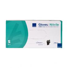 Zdjęcie produktu - ABENA NITRILE Rękawiczki rozmiar S nitrylowe bezpudrowe Classic - czarne, 100 sztuk