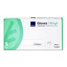Zdjęcie produktu - ABENA VINYL Rękawiczki rozmiar S winylowe bezpudrowe BIAŁE Classic, 100szt.