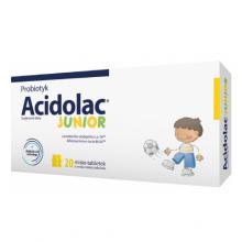 Zdjęcie produktu - Acidolac Junior o smaku białej czekolady, 20 tabletek