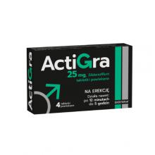 Actigra 25mg, 4 tabletki Lek wzmagający wzw&oacute;d u mężczyzn 