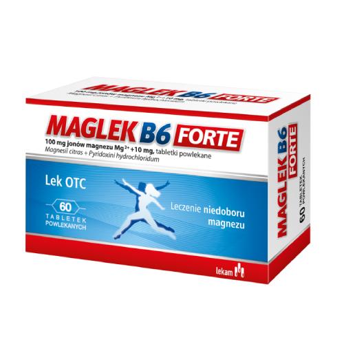 Miniaturka artykułu - Maglek B6 Forte lek z magnezem i witaminą B6, 60tabl