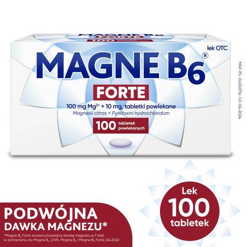 Miniaturka artykułu - Magne B6 Forte, 100 tabletek - na niedobory magnezu USZKODZONY KARTON 