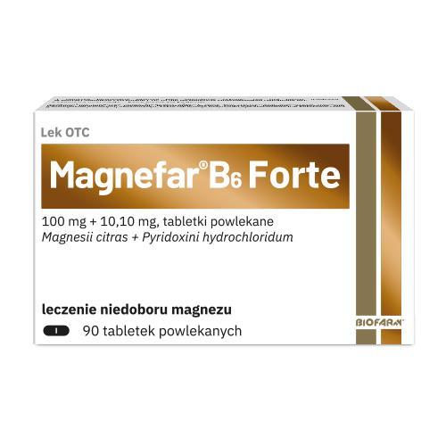 Miniaturka artykułu - Magnefar B6 Forte, 90 tabletek USZKODZONE / BRAK TEKTUROWEGO OPAKOWANIA