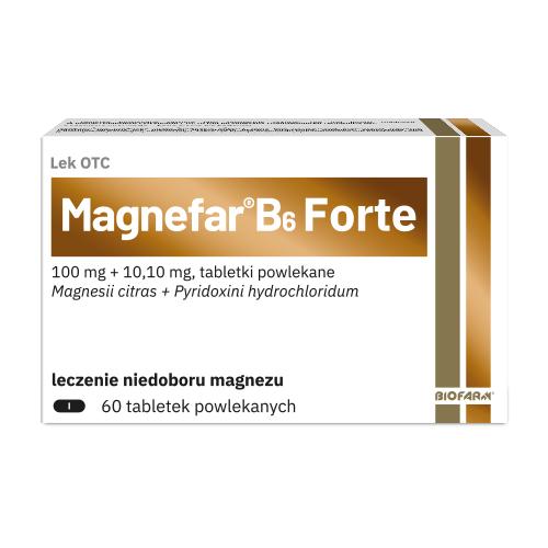 Miniaturka artykułu - Magnefar B6 Forte, Leczy niedobory magnezu, 60 tabl.