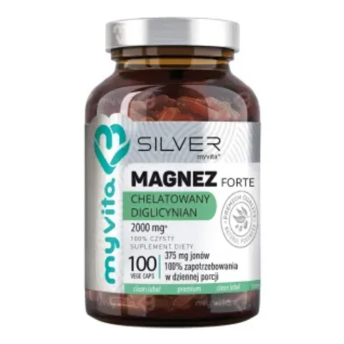 Miniaturka artykułu - MyVita Silver Magnez Forte Chelatowany Diglicynian 2000 mg, 100 kaps.