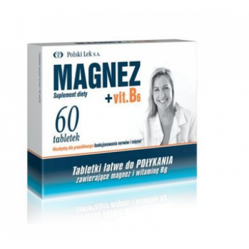 Magnez + Witamina B6 - 60 tabletek USZKODZONE / BRAK TEKTUROWEGO OPAKOWANIA