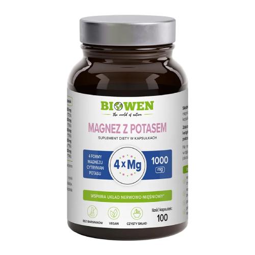 Miniaturka artykułu - Biowen Magnez z potasem 100 mg, 100 kaps.