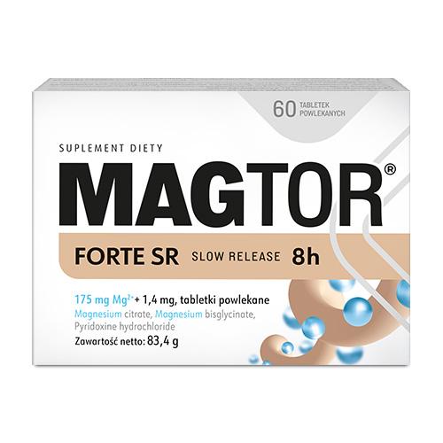 Miniaturka artykułu - Magtor Forte SR, 60 tabl. - suplement diety z magnezem i witaminą B6