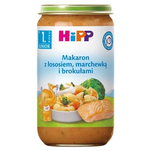 Miniaturka artykułu - HiPP Makaron z łososiem, marchewką i brokułami, 250 g