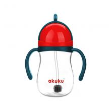 Zdjęcie produktu - AKUKU Bidon ze słomką z odważnikiem blue/red A0164, 280ml
