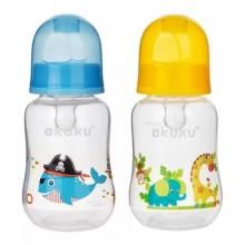 Zdjęcie produktu - AKUKU Butelka niemowlęca 125ml dekorowana mix kolor&oacute;w, 1szt.