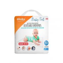 Zdjęcie produktu - AKUKU Podkład jednorazowy 40x60cm Baby Soft, 15szt.