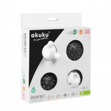 Zdjęcie produktu - AKUKU Zestaw piłeczek sensorycznych czarno-białe A0469, 4 sztuki