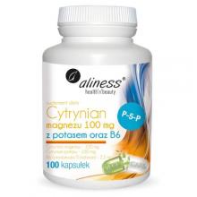 Zdjęcie produktu - ALINESS Cytrynian magnezu 100 mg z potasem i witaminą B6 - 100 kapsułek