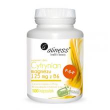 Zdjęcie produktu - Aliness Cytrynian Magnezu 125 mg z B6, 100 kaps.