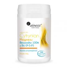 Zdjęcie produktu - ALINESS Cytrynian Magnezu BEZWODNY 100% z B6 (P-5-P) Proszek - 250g
