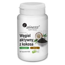 Zdjęcie produktu - ALINESS Węgiel aktywny z kokosa, 100 kaps.