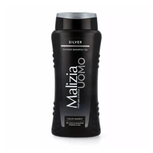 Miniaturka artykułu - Malizia Uomo Silver męski żel pod prysznic i szampon 2w1, 250 ml