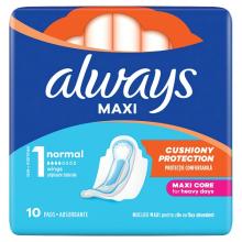 Always Maxi Normal Podpaski ze skrzydełkami rozmiar 1, 10 szt.