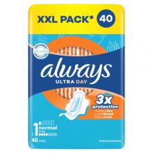 Zdjęcie produktu - Always Ultra Day Normal Podpaski ze skrzydełkami rozmiar 1, 40 szt.
