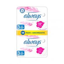 Zdjęcie produktu - ALWAYS Ultra Sensitive Night Podpaski ze skrzydełkami, 14 sztuk