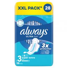 Zdjęcie produktu - Always Ultra Day Super Extra Podpaski ze skrzydełkami rozmiar 3, 28 szt.