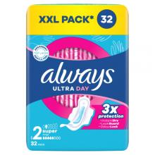 Zdjęcie produktu - Always Ultra Day Super Podpaski ze skrzydełkami rozmiar 2, 32 szt.