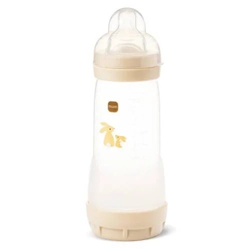 Miniaturka artykułu - MAM Perfect Start Butelka antykolkowa 4m+ 320ml beżowa kr&oacute;lik