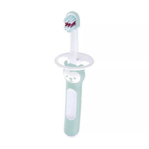 Miniaturka artykułu - MAM Baby&rsquo;s Brush Szczoteczka do zęb&oacute;w dla niemowląt z ogranicznikiem 6m+ Boy, 1 szt.