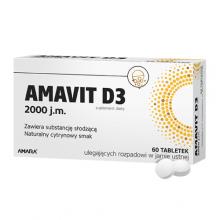 AMAVIT D3 2000 j.m., 60 tabletek ulegających rozpadowi w jamie ustnej
