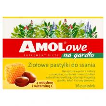 AMOLowe na gardło mi&oacute;d i wit. c, 16 pastylek