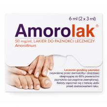 Zdjęcie produktu - Amorolak 50 mg/ml Lakier do paznokci leczniczy, 2 x 3 ml