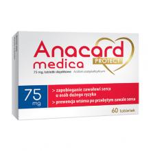 Zdjęcie produktu - Anacard Medica Protect 75mg, Lek zapobiegający zawałom serca - 60 tabletek