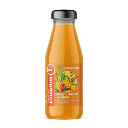 Miniaturka artykułu - EkaMedica Smoothie Mango Ananas Rokitnik płyn, 250 ml