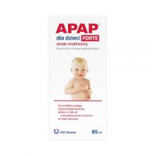 Zdjęcie produktu - APAP Dla dzieci Forte smak malinowy Zawiesina doustna, 85 ml