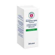 Zdjęcie produktu - Apteczka ABC Kompresy z gazy niejałowe z zakładanymi brzegami 17N 8W 5cm x 5 cm, 100 szt.