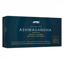 Zdjęcie produktu - APTEO Ashwagandha, 60 kaps. KR&Oacute;TKA DATA 31.12.2026