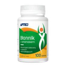 Zdjęcie produktu - APTEO  Błonnik z ananasem, 100 tabletek KR&Oacute;TKA DATA 30.09.2026