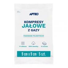 Zdjęcie produktu - APTEO CARE Kompresy jałowe z gazy 9 x 9 cm, 5 szt.