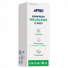 Zdjęcie produktu - APTEO CARE Kompresy niejałowe z gazy 5 cm x 5 cm, 100 sztuk