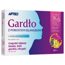 Zdjęcie produktu - Apteo Gardło z porostem islandzkim o smaku czarnej porzeczki, 36 past. do ssania