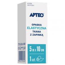 Zdjęcie produktu - APTEO Opaska elastyczna tkana z zapinką 5 m x 10 cm, 1 sztuka