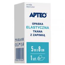 Zdjęcie produktu - APTEO Opaska elastyczna tkana z zapinką 5 m x 8 cm, 1 sztuka