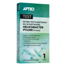 Zdjęcie produktu - APTEO Szybki test kasetkowy do wykrywania Helicobacter pylori w kale KR&Oacute;TKA DATA 30.11.2026