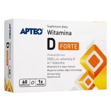 Zdjęcie produktu - APTEO Witamina D Forte, 60 kaps. KR&Oacute;TKA DATA 31.08.2026