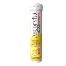 Zdjęcie produktu - Ascorvita Max Immuno smak pomarańczowy, 20 tabl. mus.